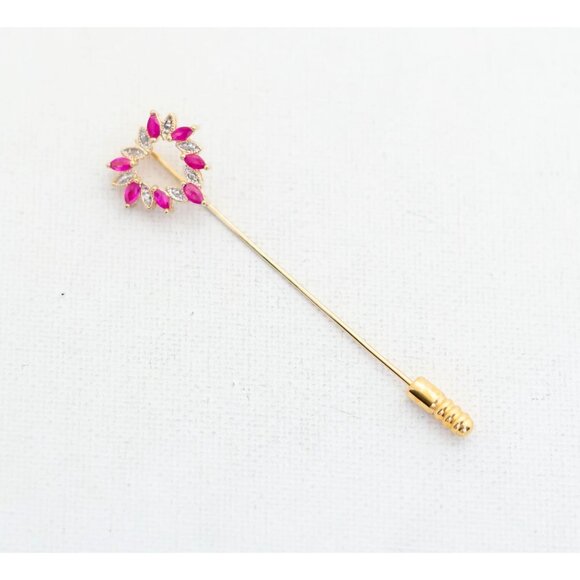 Vintage Rhinestone Heart Stickpin - A3 - Picture 1 of 3